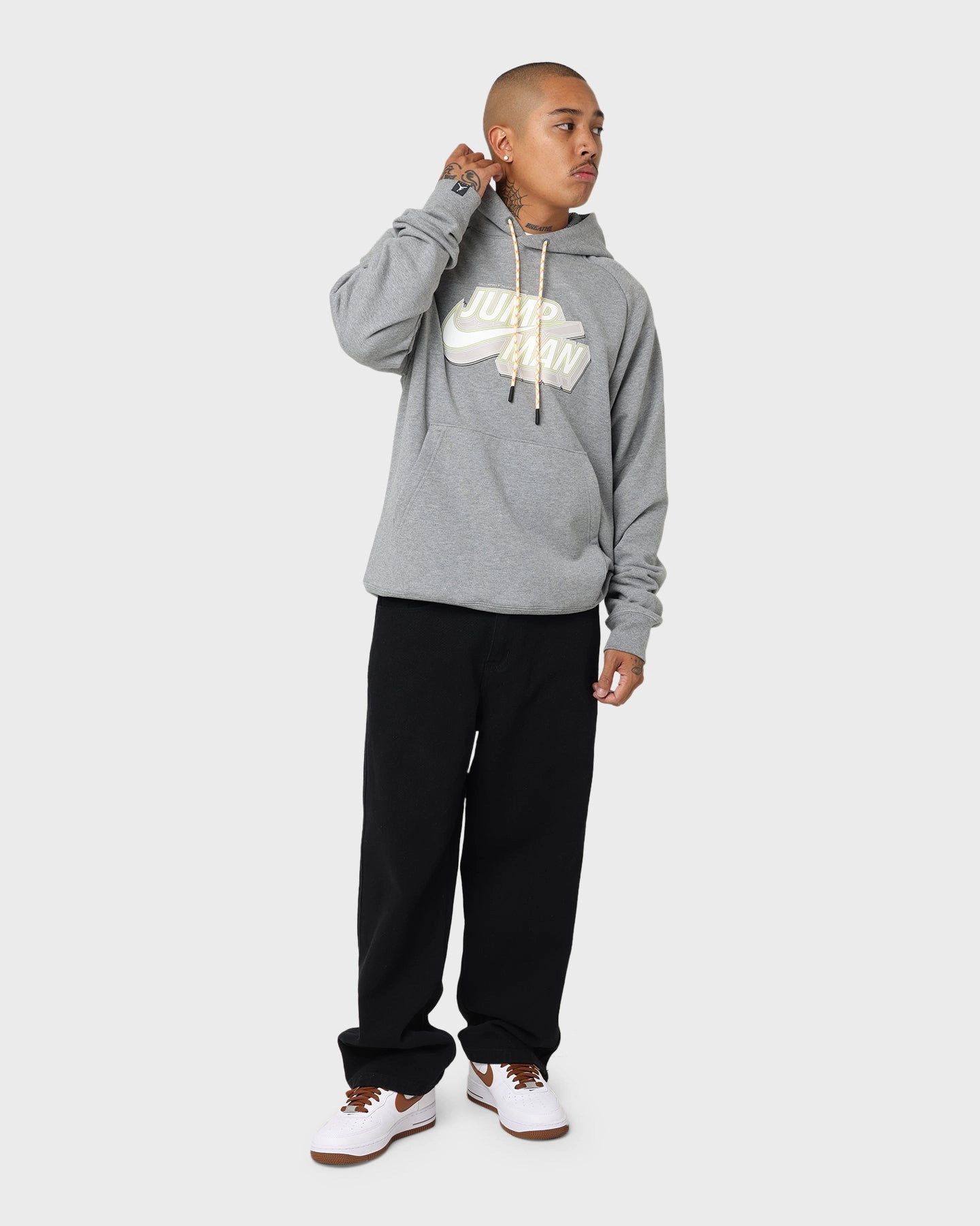 Jordan Jumpman Fleece Pullover Hoodie Carbon Heather Streetwear Fashion