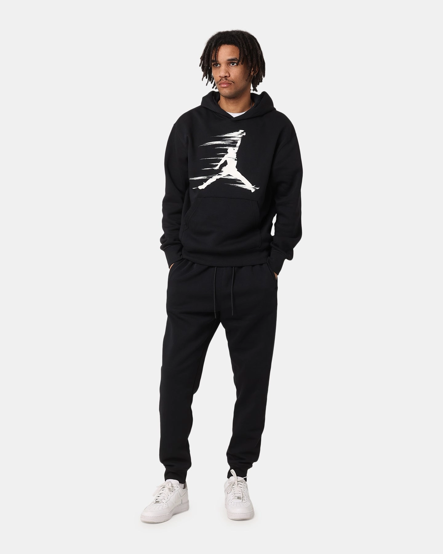 Jordan Jumpman MVP Fleece Pullover Hoodie Black/Iron Grey Summer Wear WaterResistant Shell