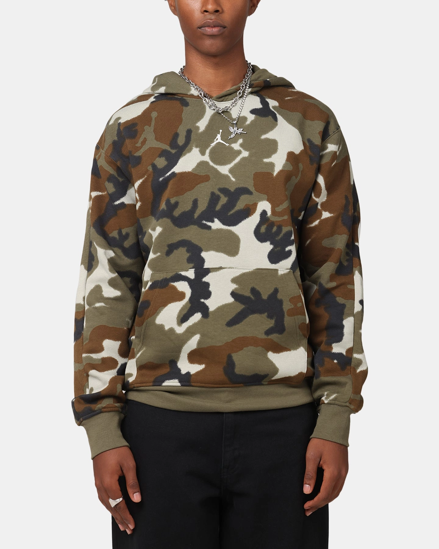 water - permeable Jordan Jumpman MVP Statement Camo Pullover Hoodie Light Olive