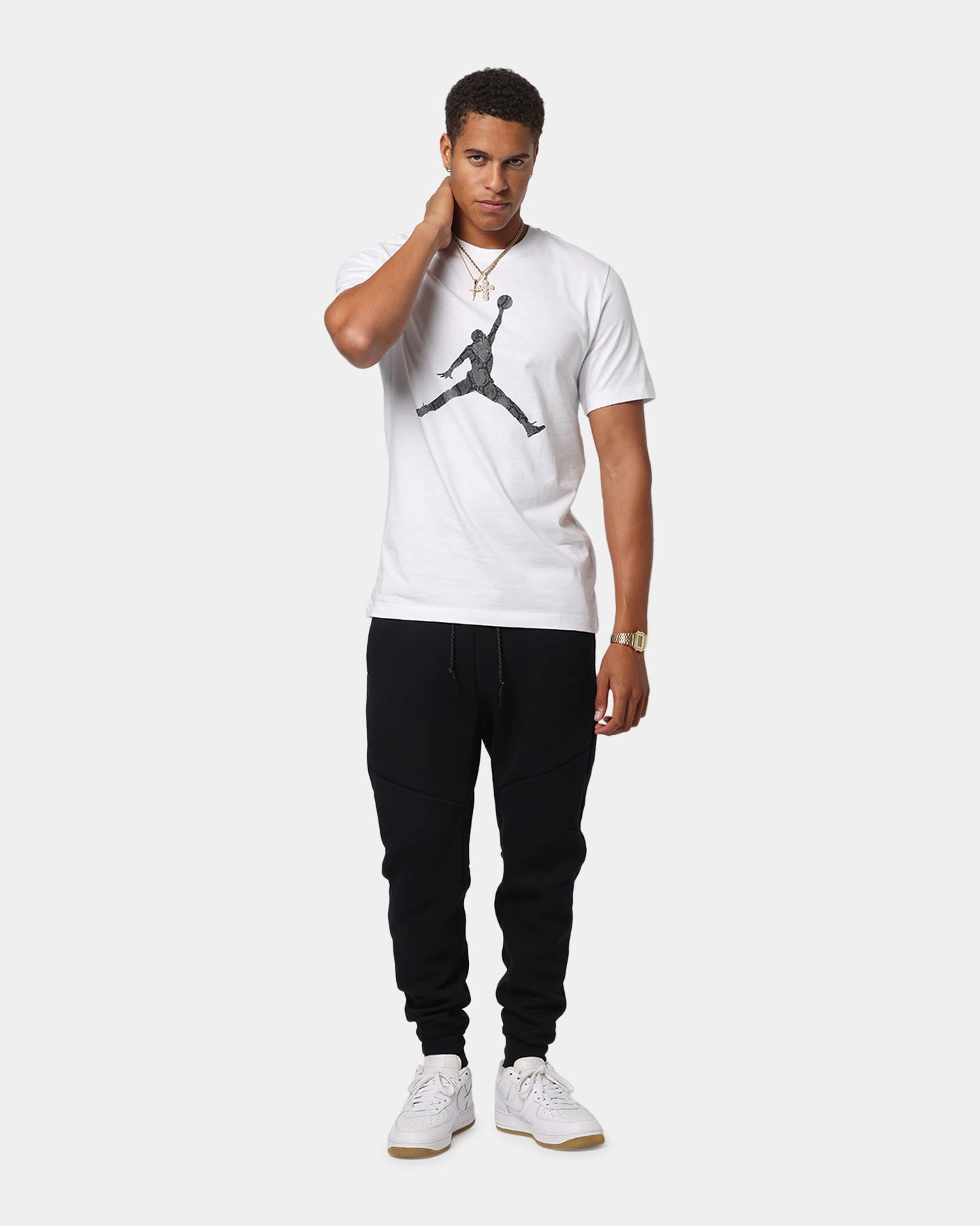 Non Irritating Collar Jordan Jumpman Sport Dri-FIT T-Shirt White