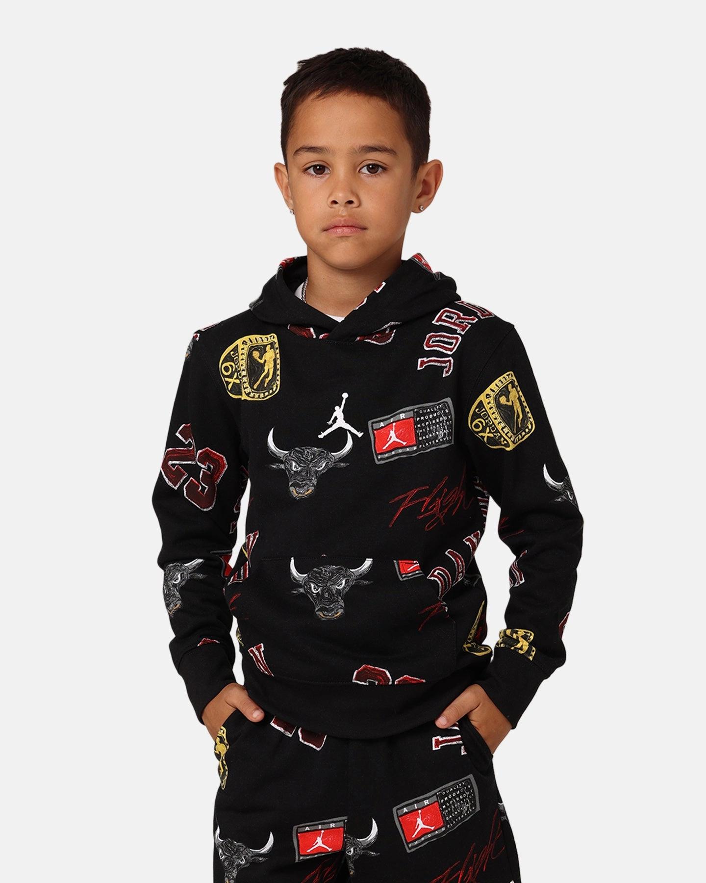 Goods Jordan Kids' Essentials AOP Pullover Hoodie Black