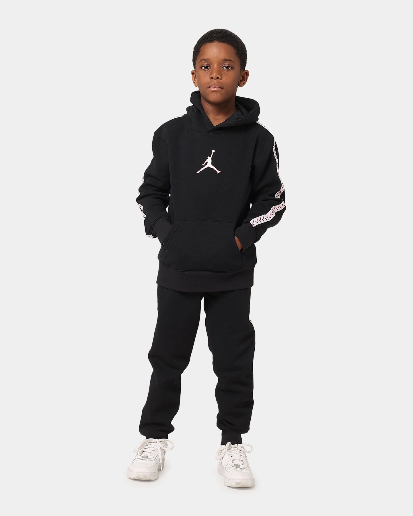 Jordan Kids' Flight MVP Fleece Pullover Hoodie Black Flexible Zipper System