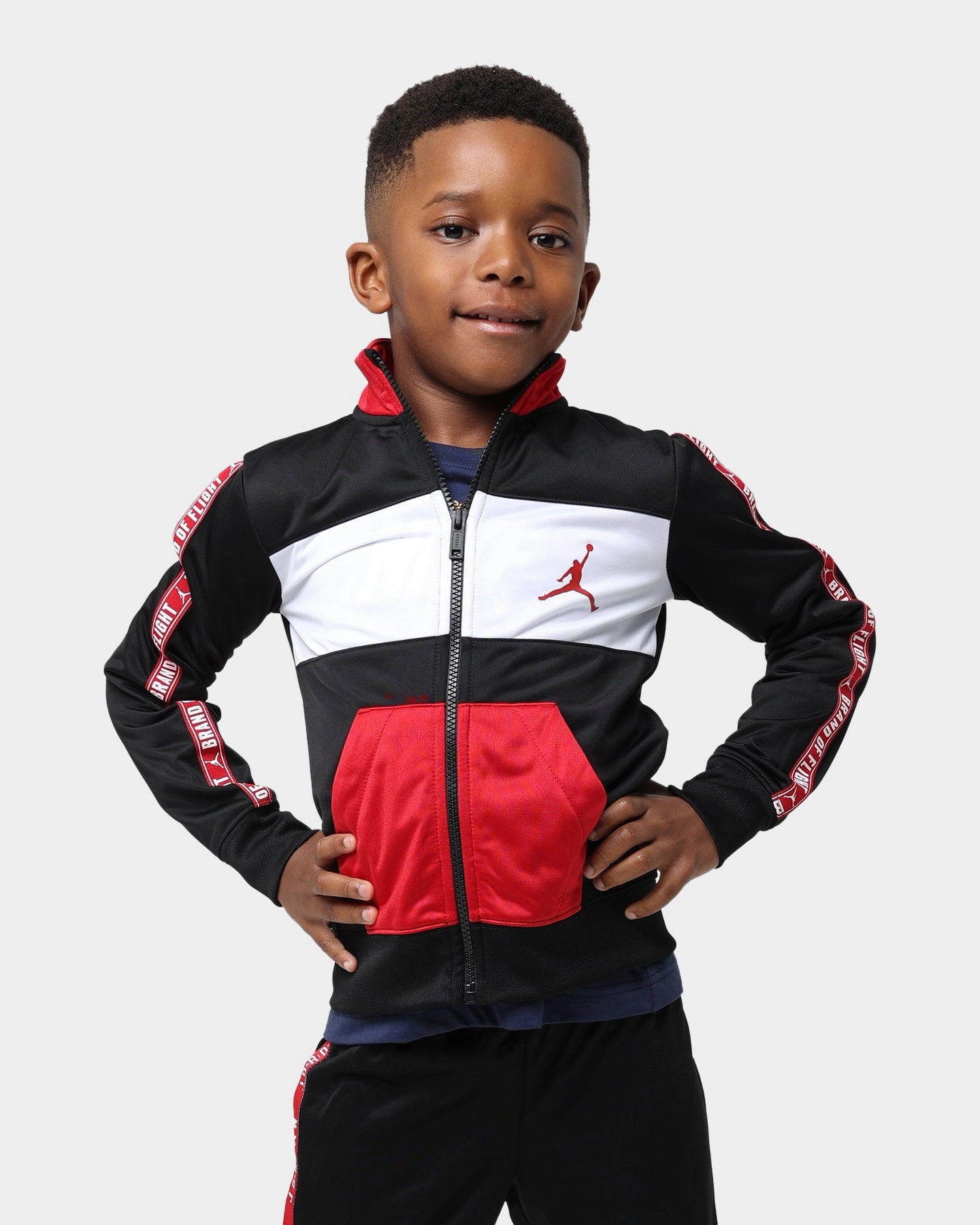 Jordan Kids' Jumpman Track Jacket Black/Gym Red WaterResistant Shell men's fashion