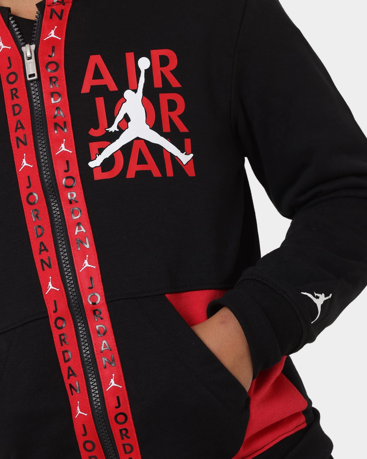 Moment Jordan Kids' Vertical Tape Full Zip Hoodie Black