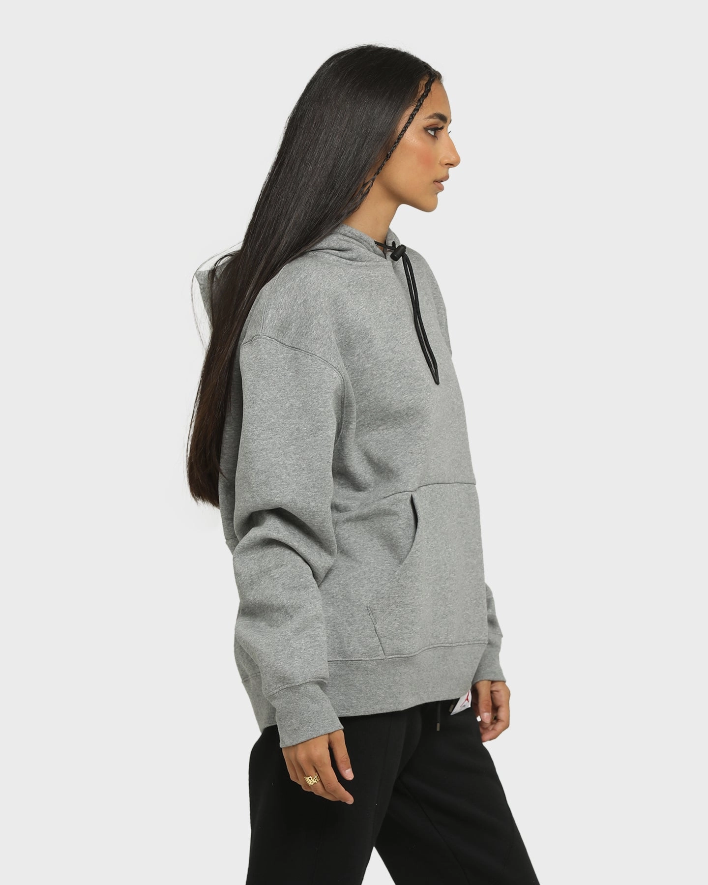 Jordan Men's Jumpman Fleece Pullover Hoodie Carbon Heather/Black Secure Storage Advantage