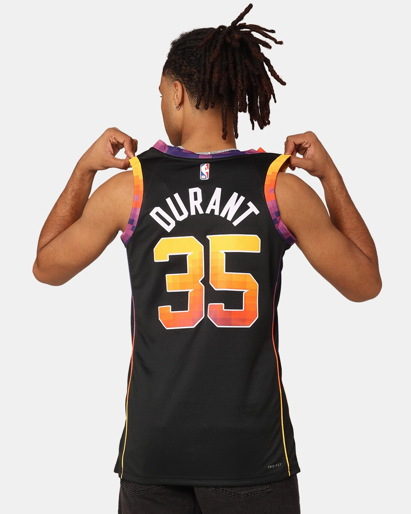 Jordan Phoenix Suns Kevin Durant Statement Edition 2022/23 Dri-FIT Swingman Jersey Black Dynamic Fit Construction Reflective Safety Details