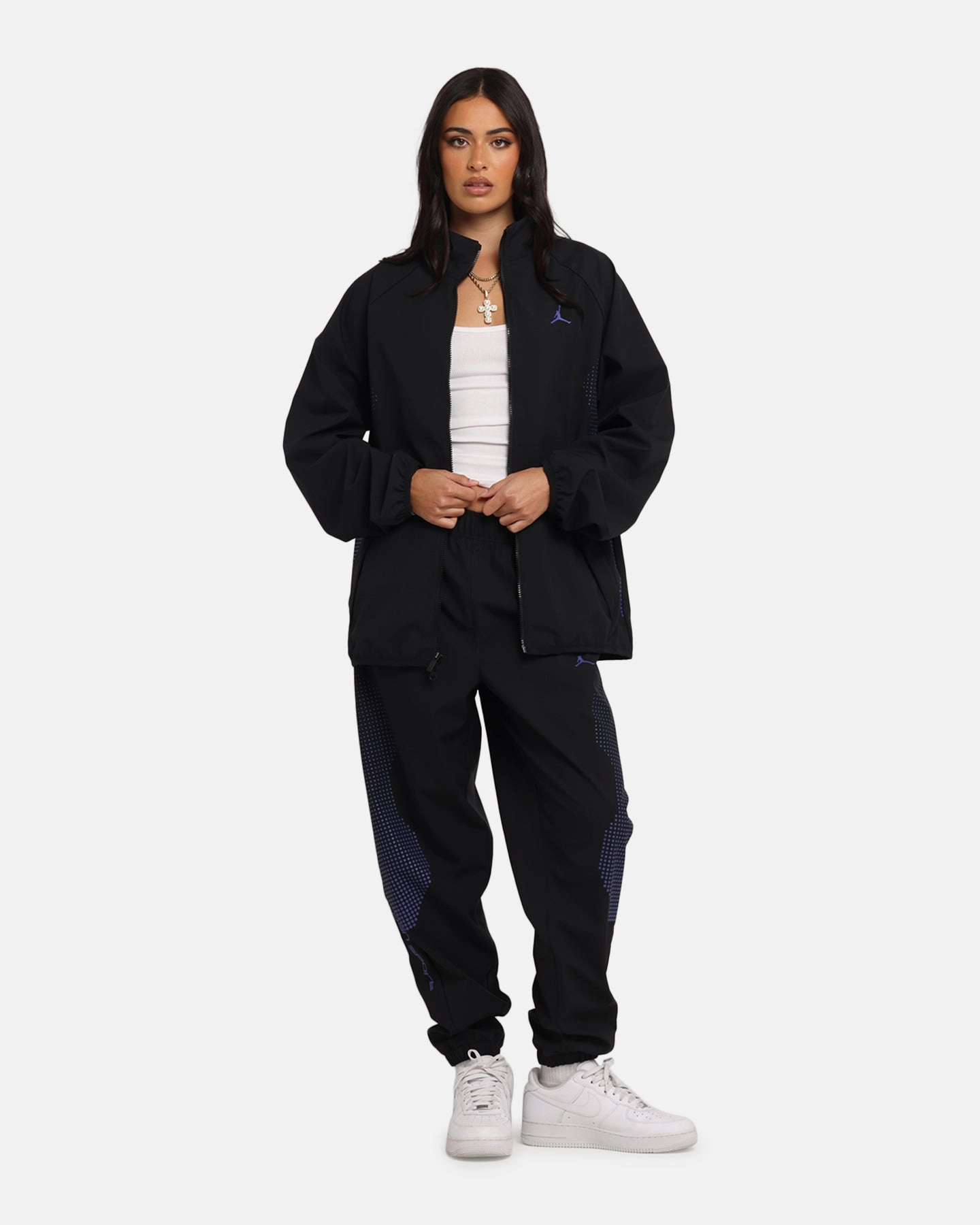 Level Ribbed Cuffs Jordan Sport Jam Sport Warm-Up Jacket Black/Purple