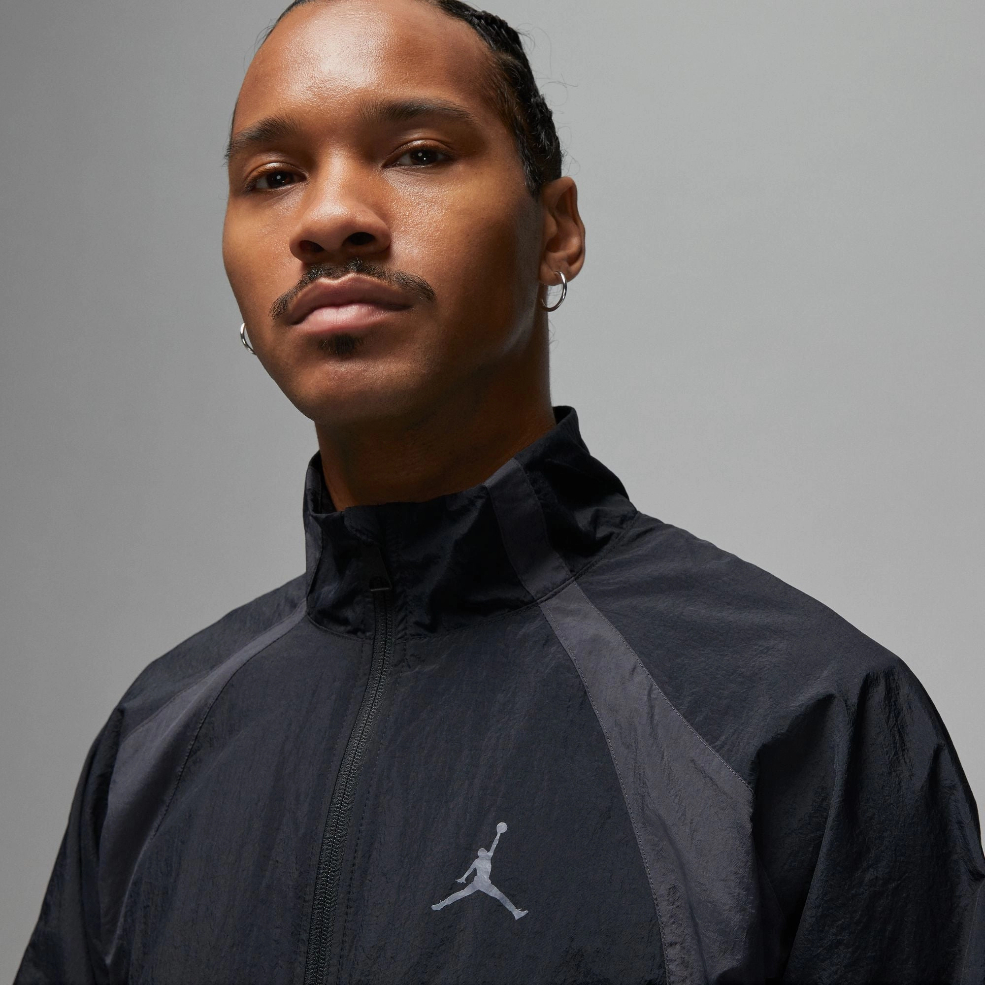 Jordan Sport Jam Warm-up Jacket 'Black' Button Fastenings Flexible Fleece Lining