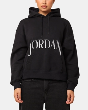 Jordan Women's Brooklyn Fleece Pullover Hoodie Black/Sail monochromatic
