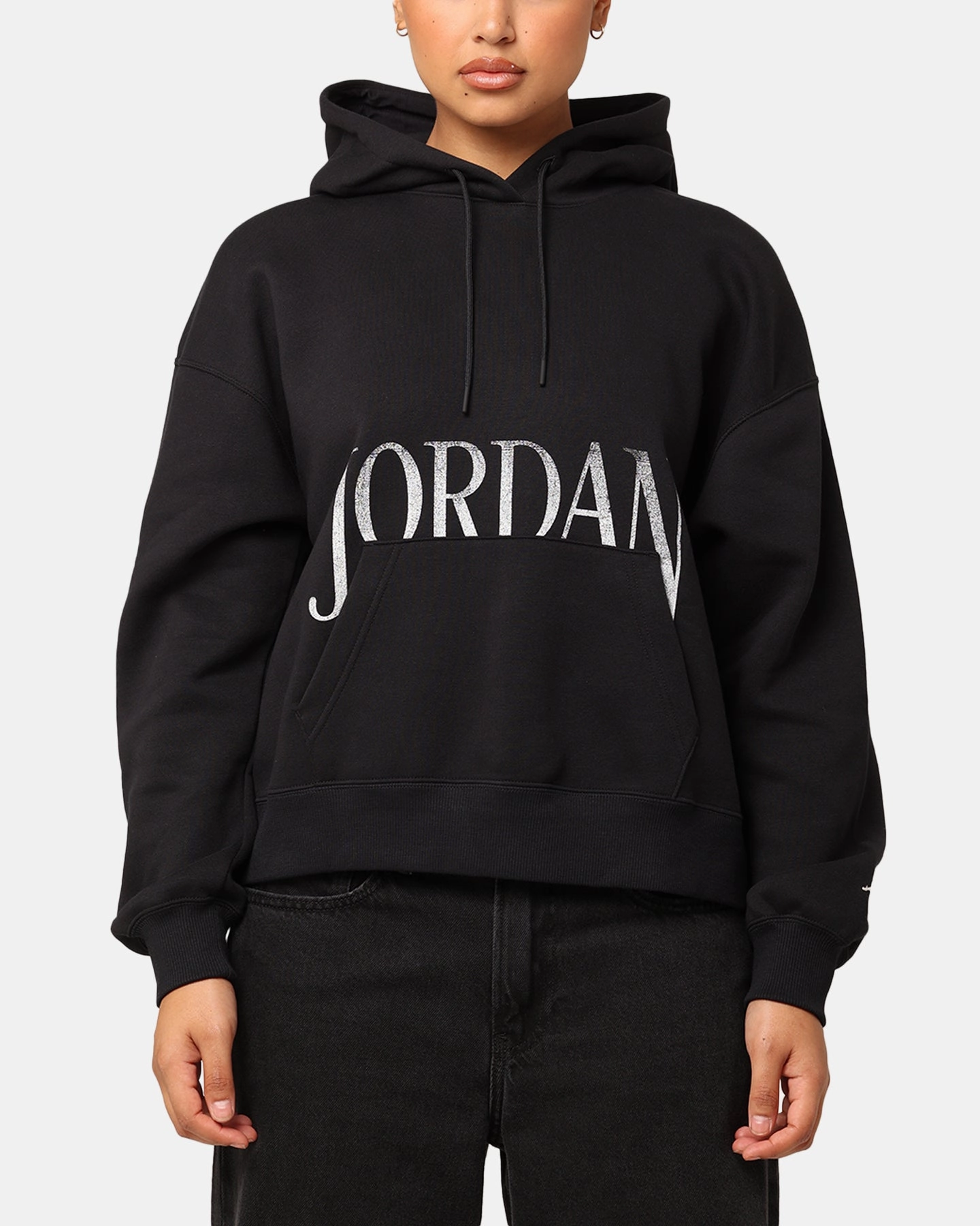 Jordan Women's Brooklyn Fleece Pullover Hoodie Black/Sail monochromatic