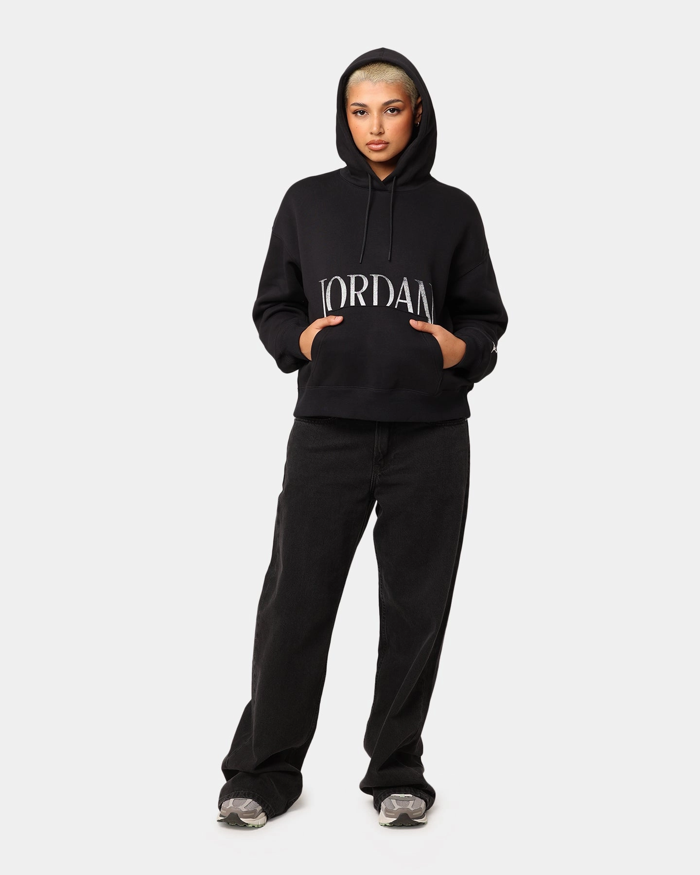 Recommend Reflective Safety Trim Jordan Women's Brooklyn Fleece Pullover Hoodie Black/Sail