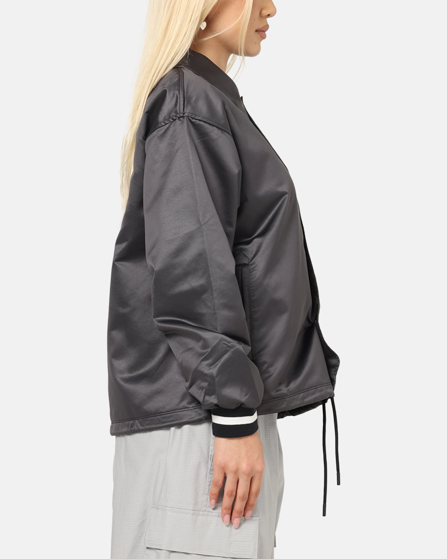 Jordan Women's Coaches Jacket Black/Sail LowProfile Seam Design Cordlock Adjustment System