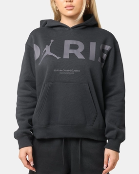 Jordan Women's Paris Saint-Germain Brooklyn Fleece Graphic Pullover Hoodie Off Noir suitable for religious ceremonies SlitPockets