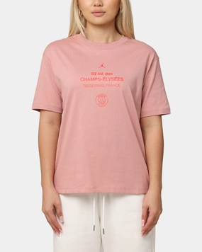Jordan Women's Paris Saint-Germain Graphic T-Shirt Rust Pink/Infrared Outdoor Leisure Urban Style Trend