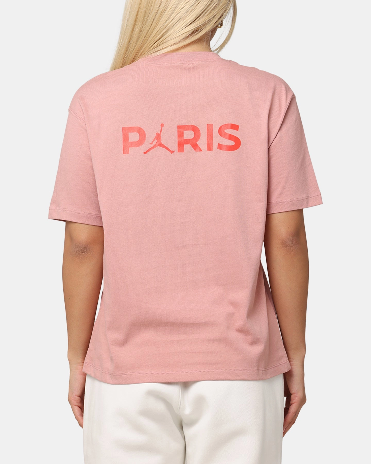 Jordan Women's Paris Saint-Germain Graphic T-Shirt Rust Pink/Infrared Sustainable Packaging