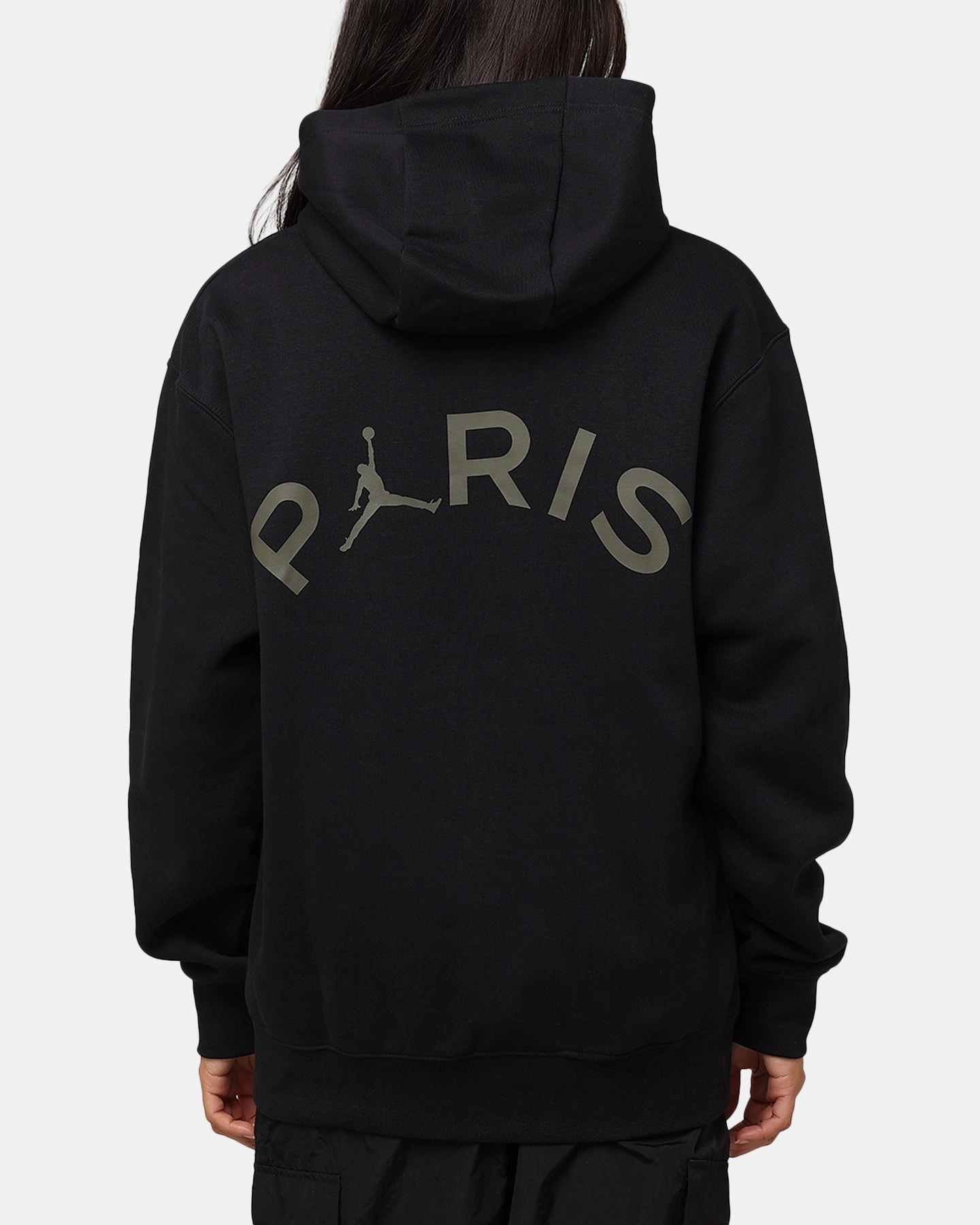 Jordan X Paris Saint-Germain Fleece Pullover Hoodie Black/Cargo Khaki Easy Care Fabric