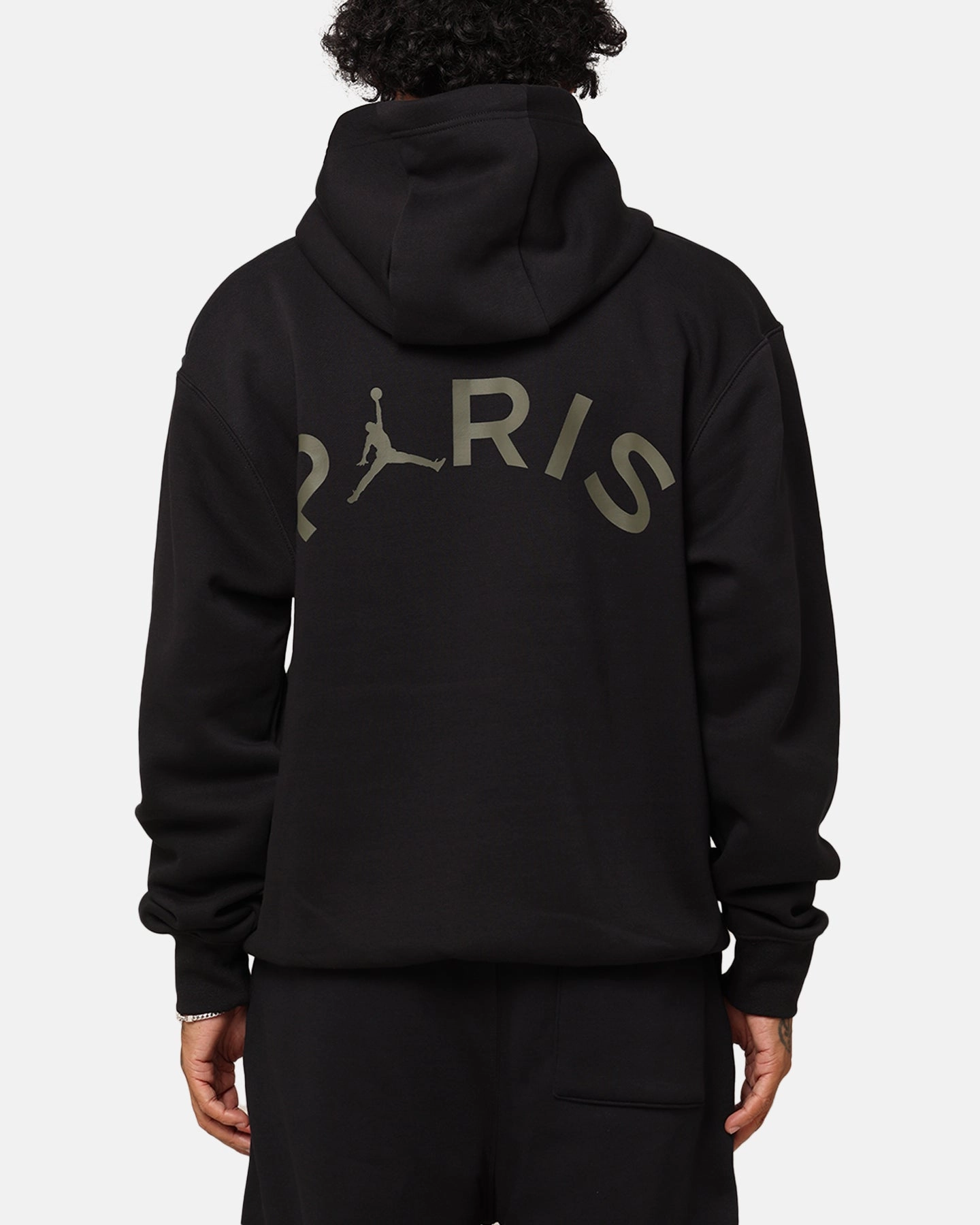 High Visibility Elements Jordan X Paris Saint-Germain Fleece Pullover Hoodie Black/Cargo Khaki
