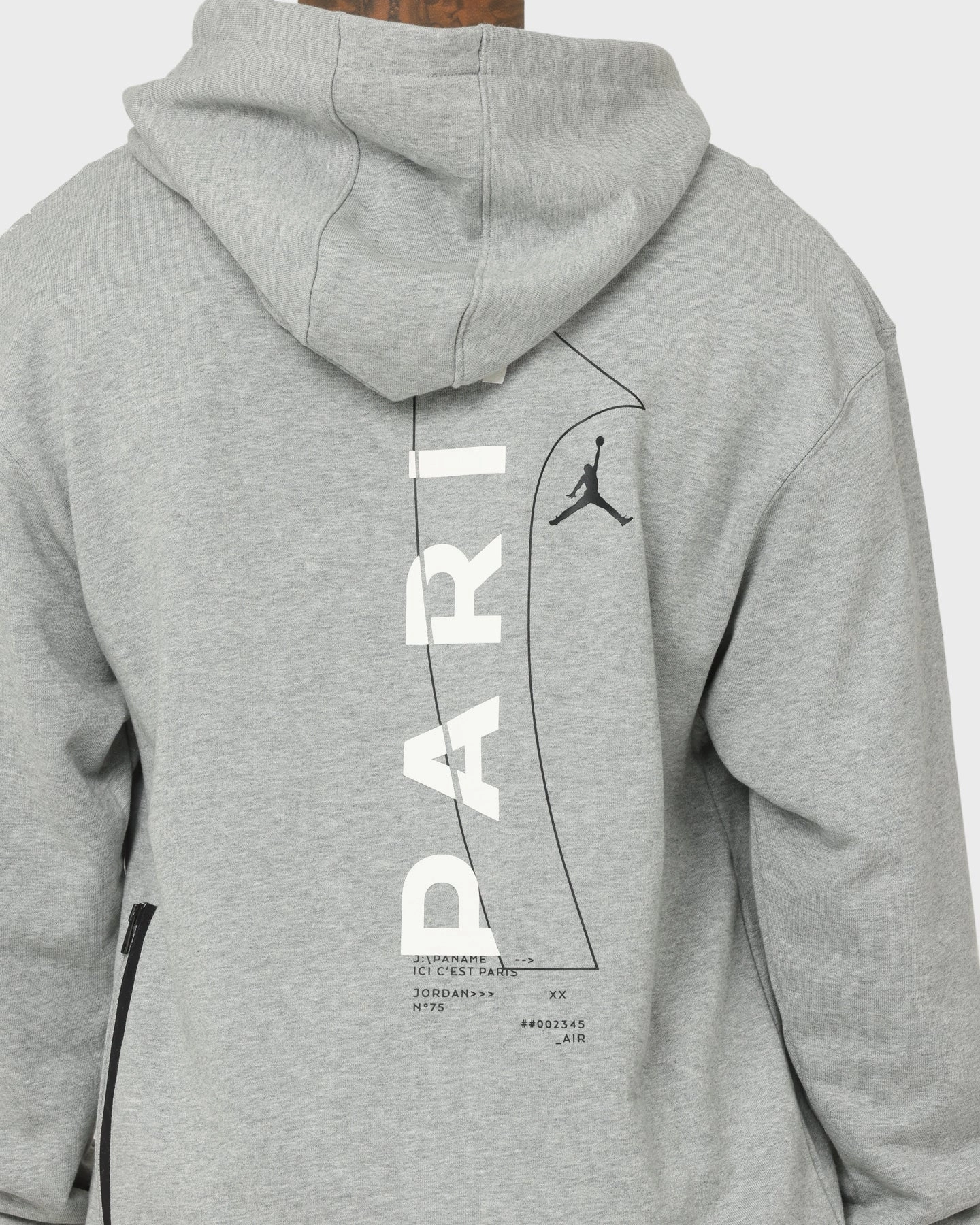 Appointment Windproof Construction Jordan X Paris Saint-Germain Fleece Pullover Hoodie Dark Grey Heather