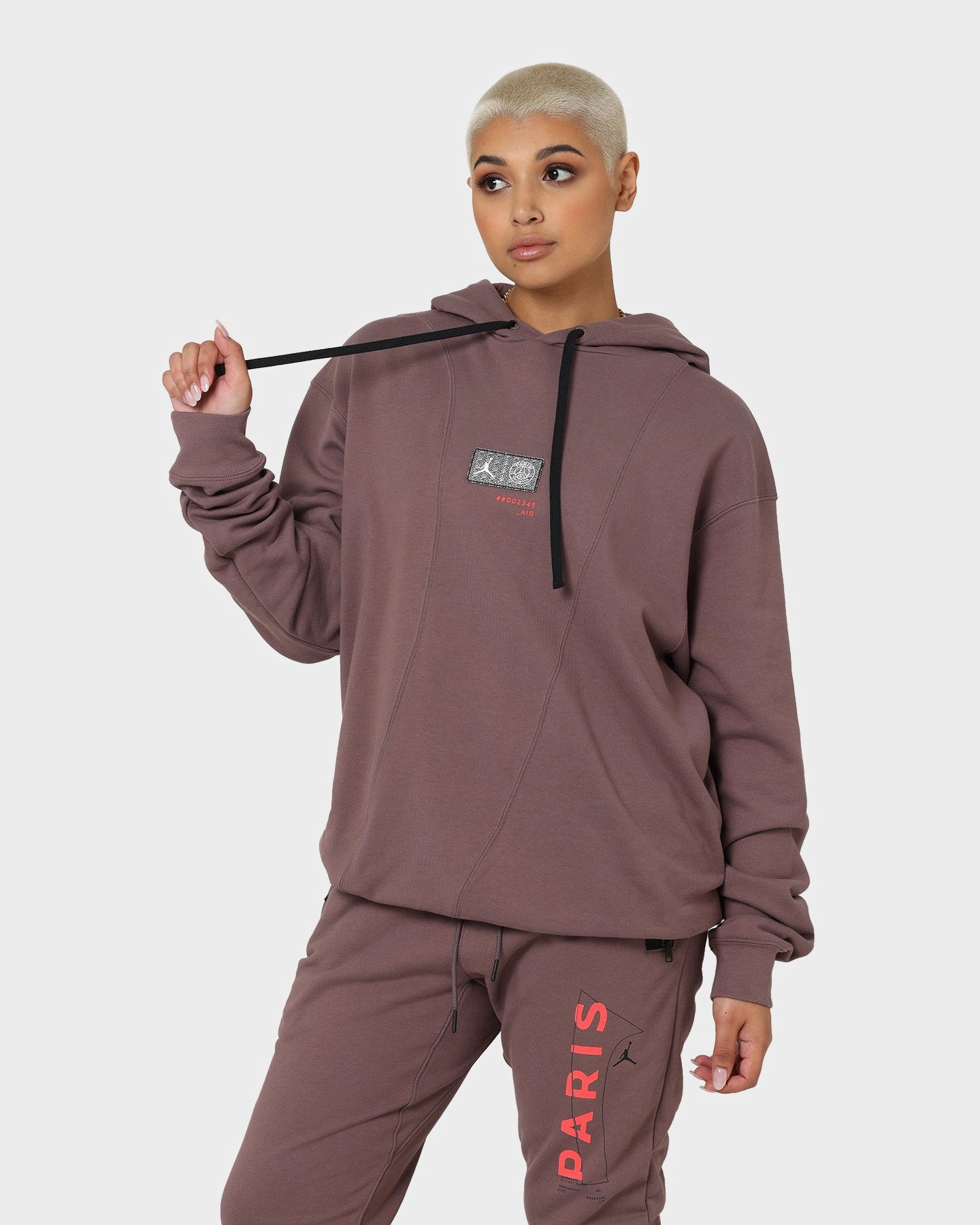 Universal Size Adaptation Jordan X Paris Saint-Germain Fleece Pullover Hoodie Plum Eclipse