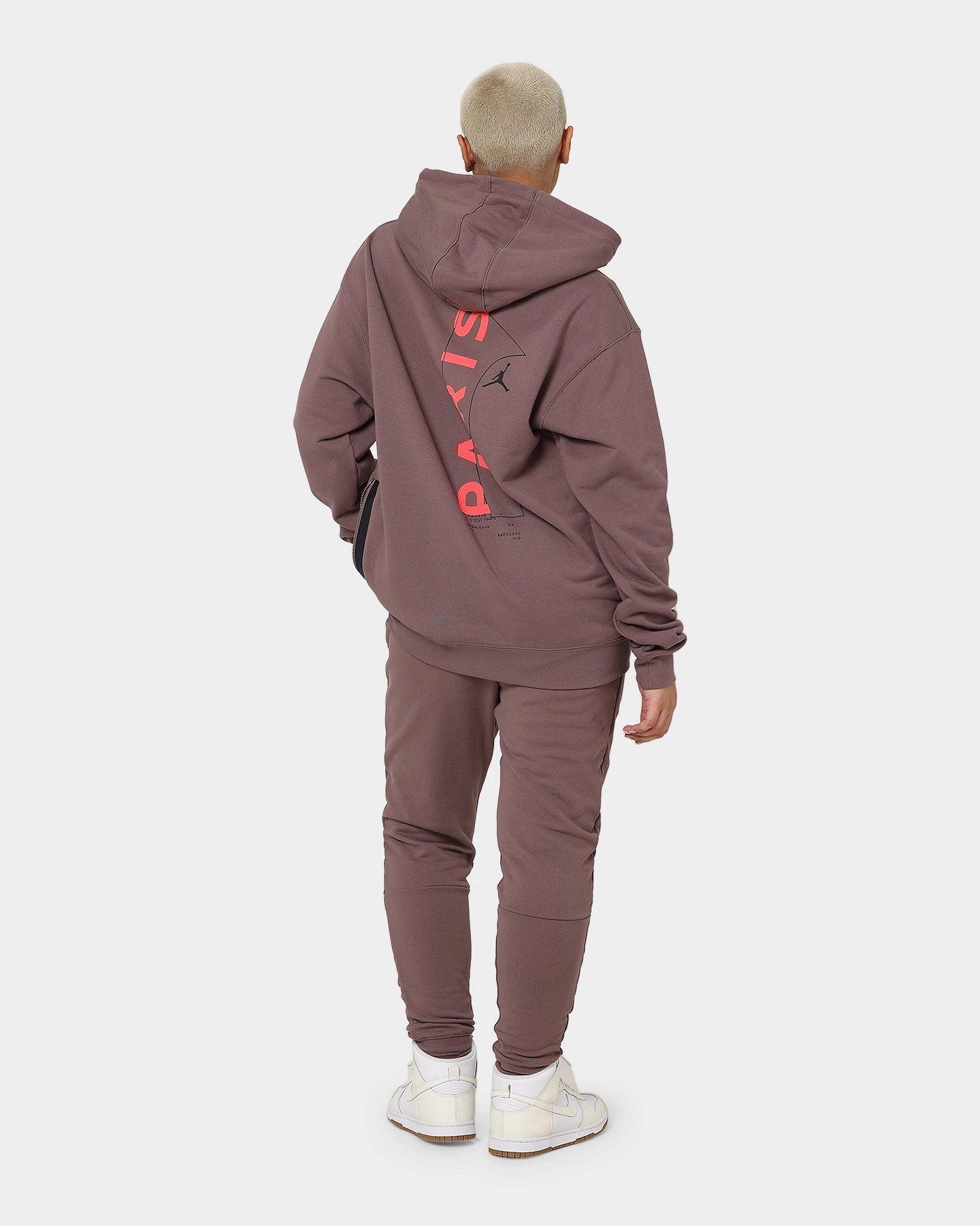 Jordan X Paris Saint-Germain Fleece Pullover Hoodie Plum Eclipse Reservation Water Resistant