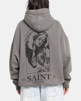 sunset bus ride Saint Morta Lost Souls Boxy Hoodie Washed Charcoal