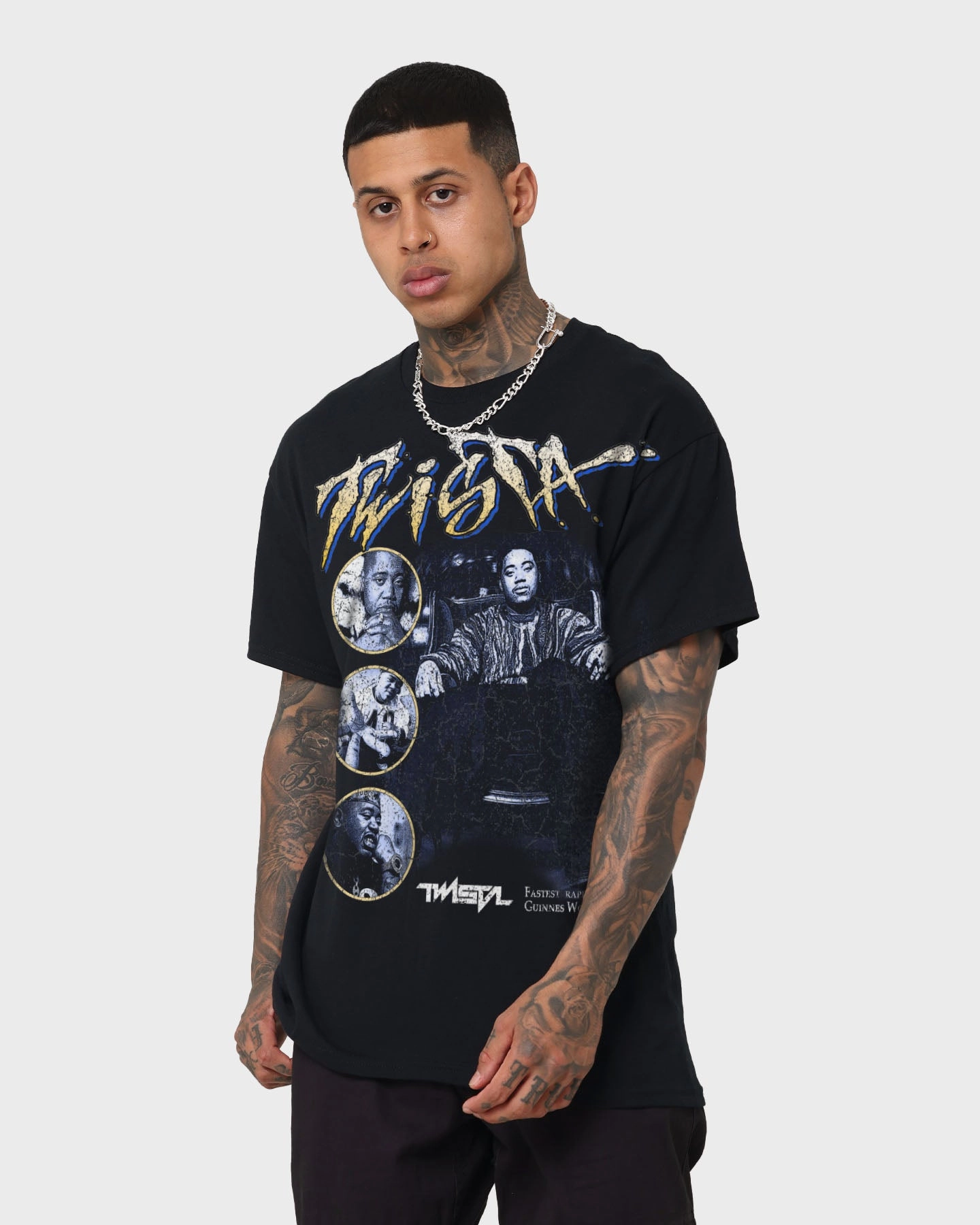 Juicy Merch Twista Vintage T-Shirt Black Wash Casual and Soft safe for skin