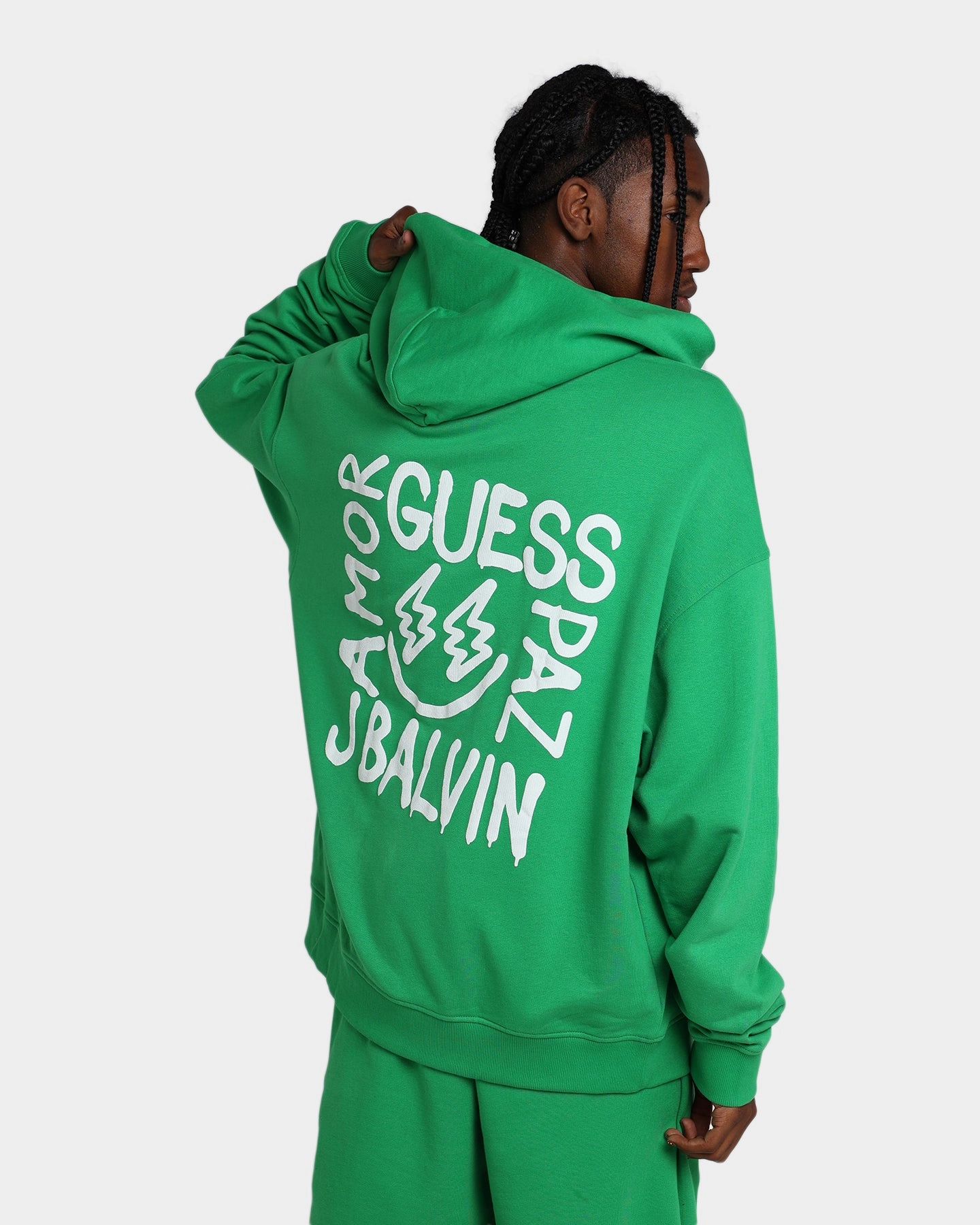Light Function Anti Snag Zipper Pulls GUESS Originals X J Balvin Paz Hoodie Vip Green