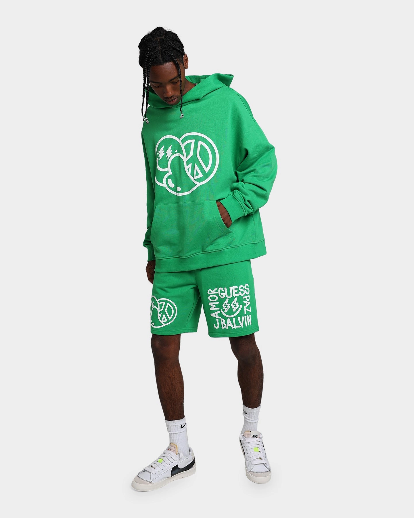 Praise GUESS Originals X J Balvin Paz Hoodie Vip Green