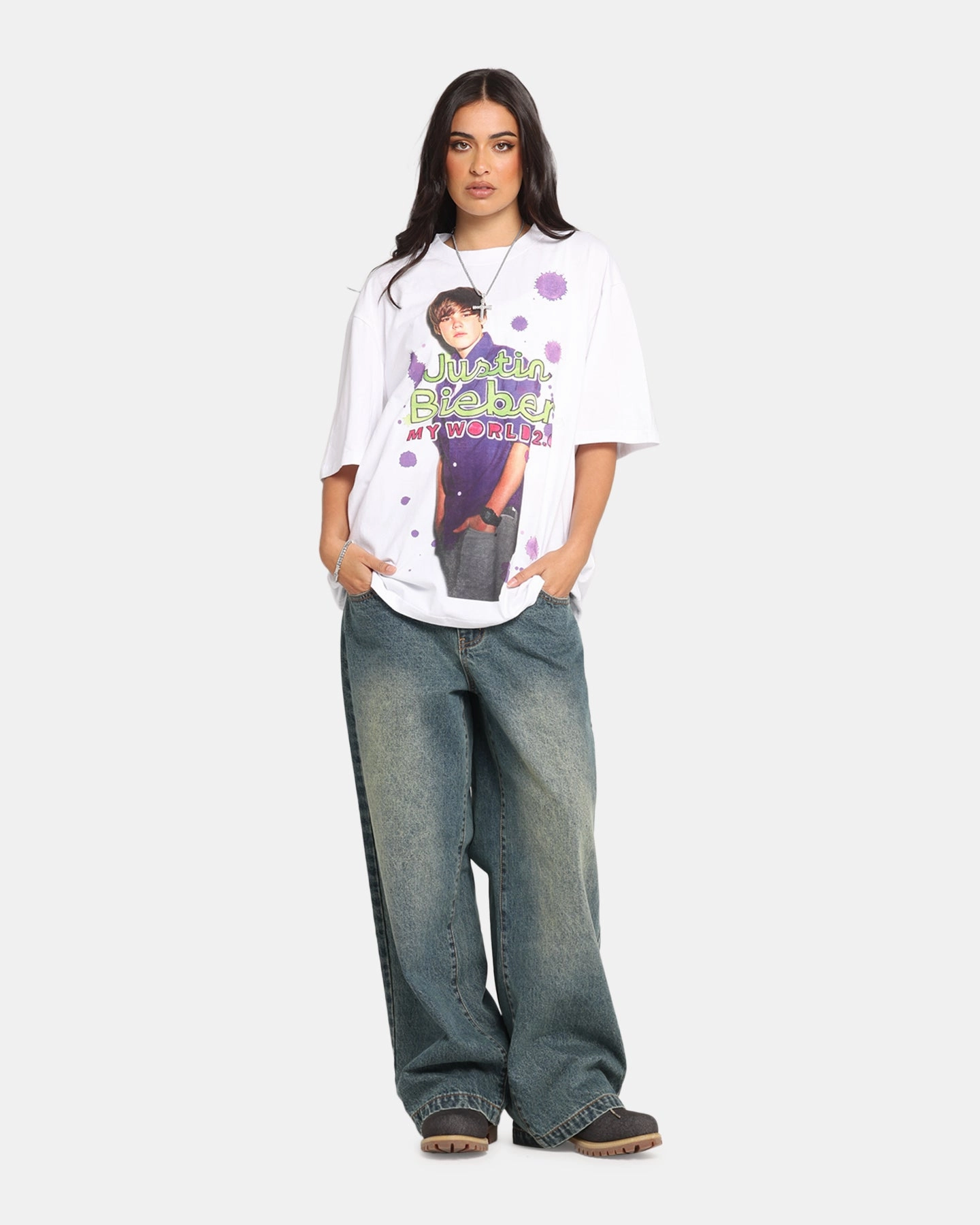 Justin Bieber My World T-Shirt White High Quality Bright and Bold