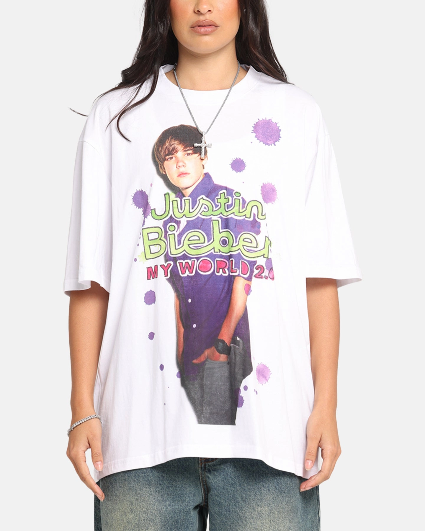 On-the-Go Comfort Effortless Style Justin Bieber My World T-Shirt White