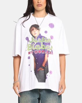 On-the-Go Comfort Effortless Style Justin Bieber My World T-Shirt White