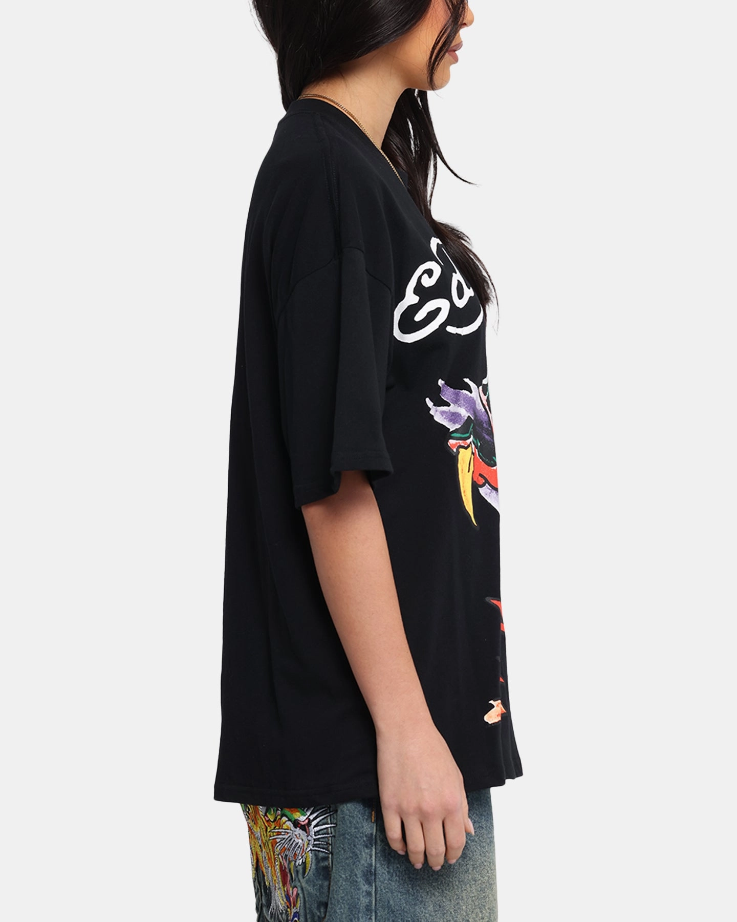 Ed Hardy Lightning T-Shirt Black Geometric Print