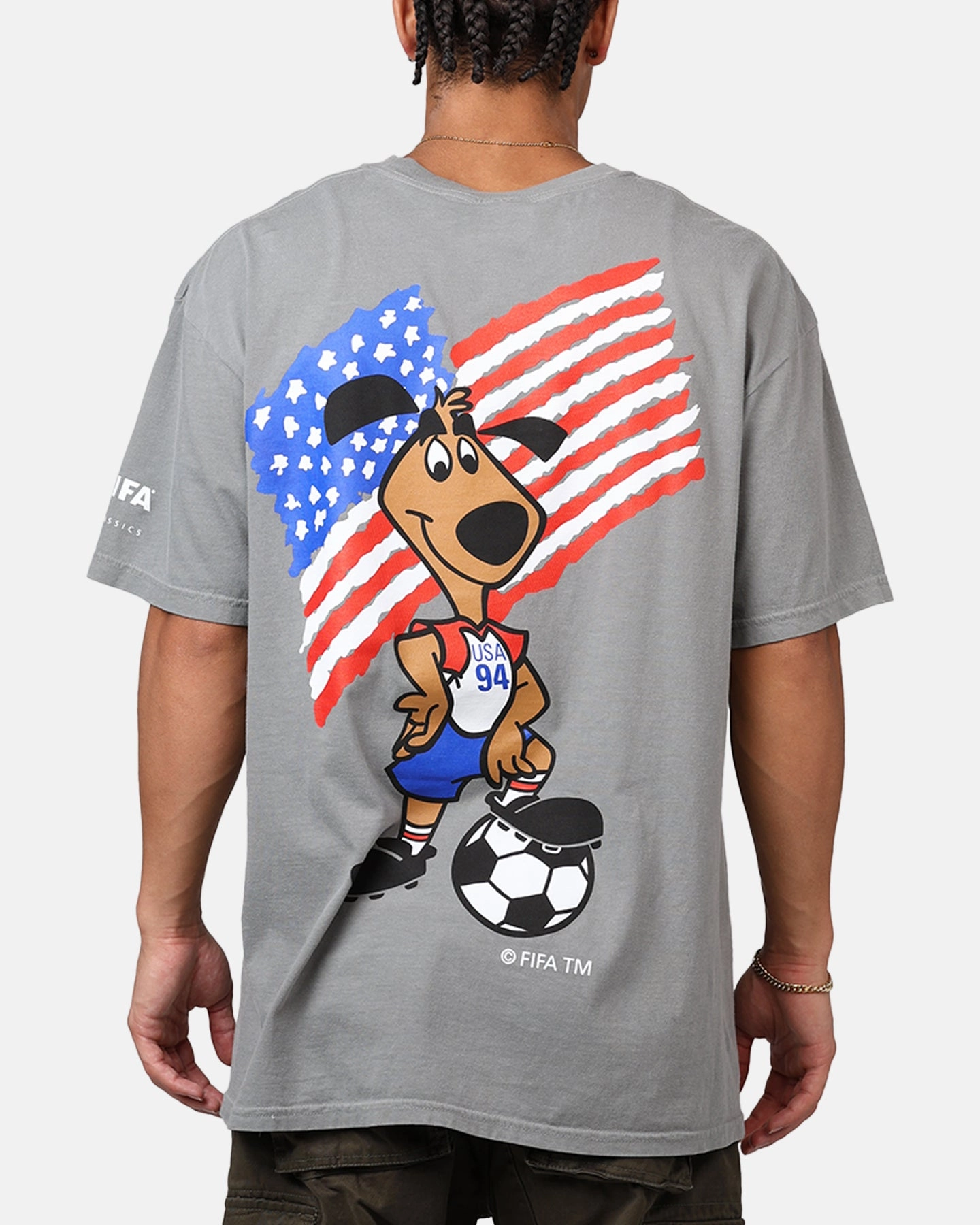 Comfortable And Trendy Fifa FIFA 1994 Mascot T-Shirt Washed Grey