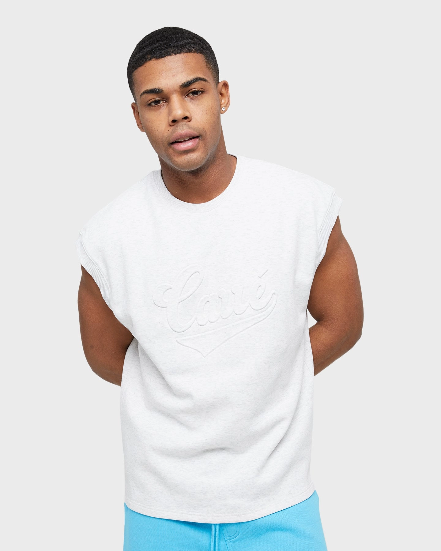 Adjustable Hem Holiday Wear Carre Forme Muscle T-Shirt Light Grey