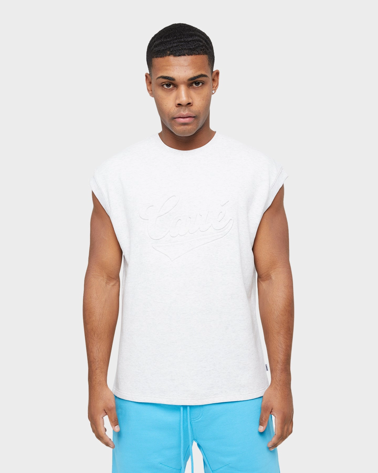 Versatile and Stylish Classic Design Carre Forme Muscle T-Shirt Light Grey