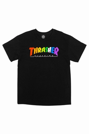 Thrasher Rainbow Mag Tee Curved Hemline
