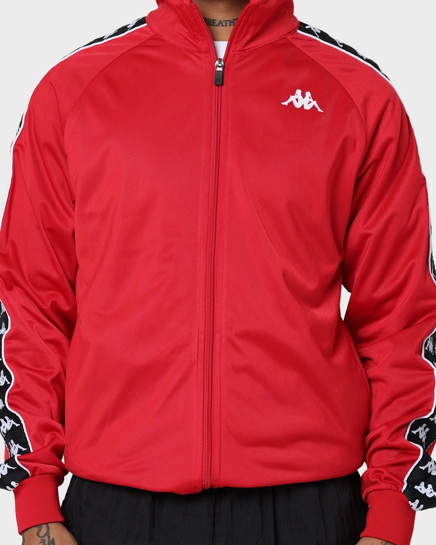 Zippered Closure Kappa 222 Banda Anniston Slim Jacket Red/Black