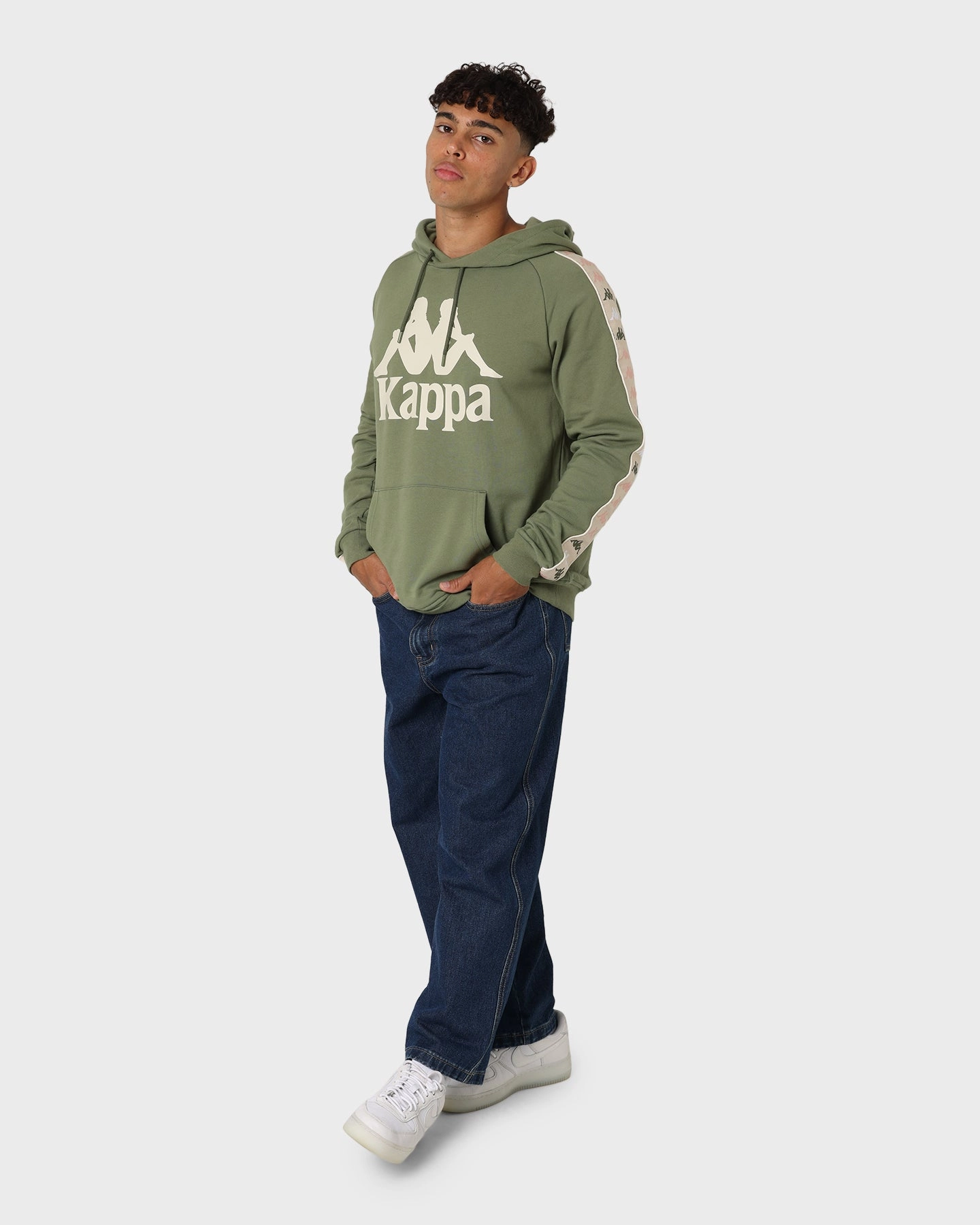 Participate Discuss Kappa 222 Banda Hurtado 4 Hoodie Green Loden/Beige