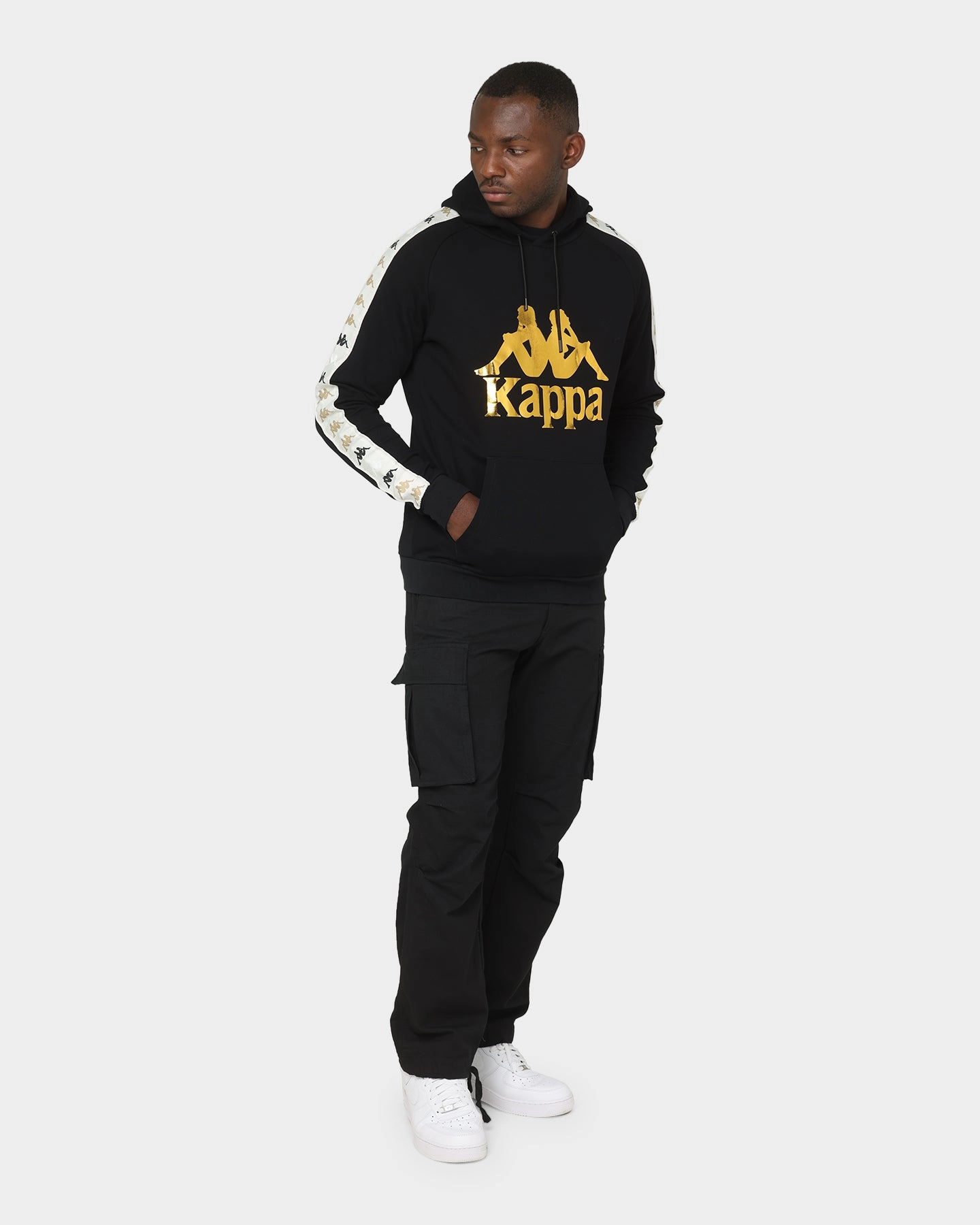 Perforated Details Grace Kappa 222 Banda Hurtadof Hoodie Black/Grey Vapo
