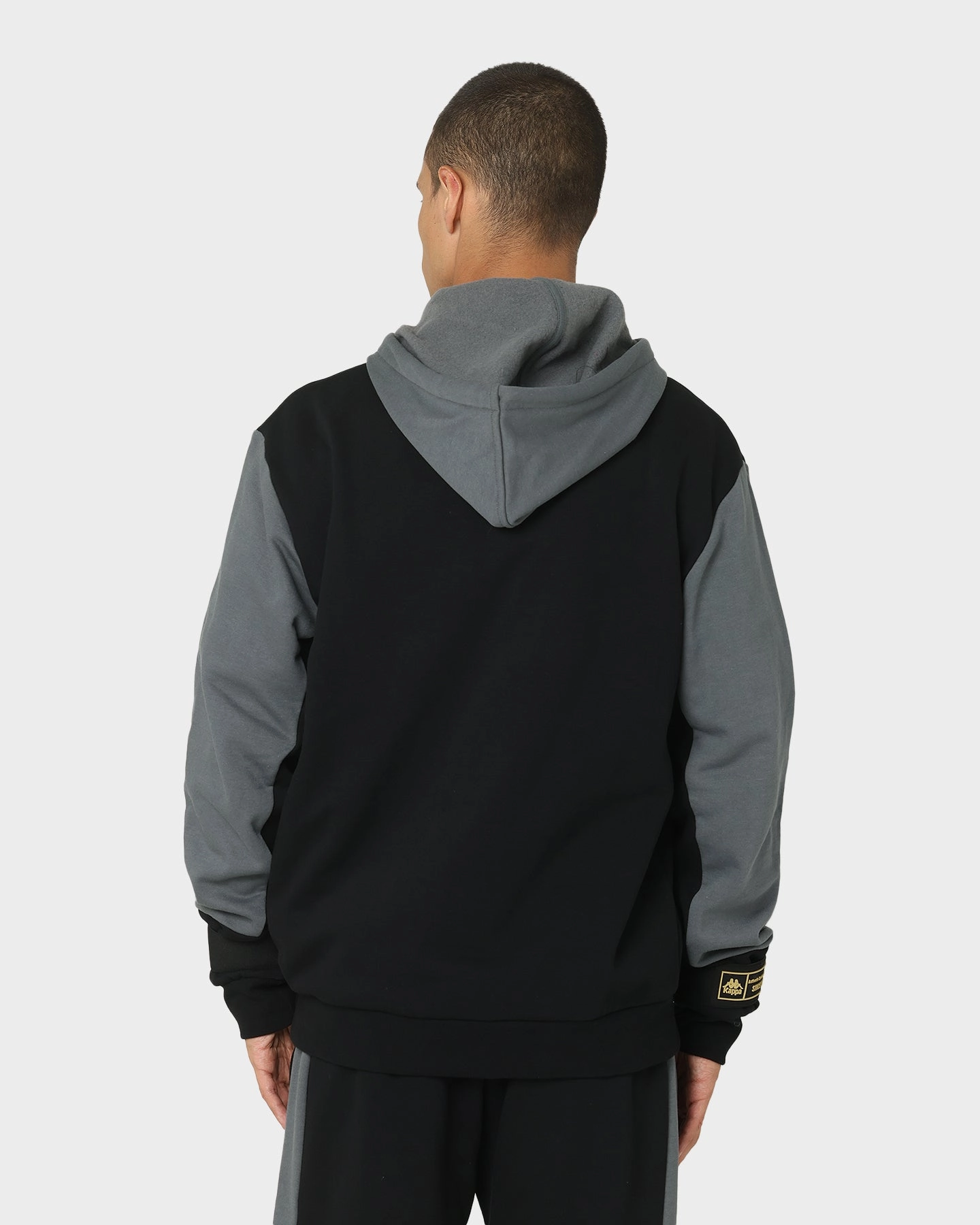 Abrasion Resistant Fabric Fitted Kappa Authentic Frax Hoodie Black/Gold
