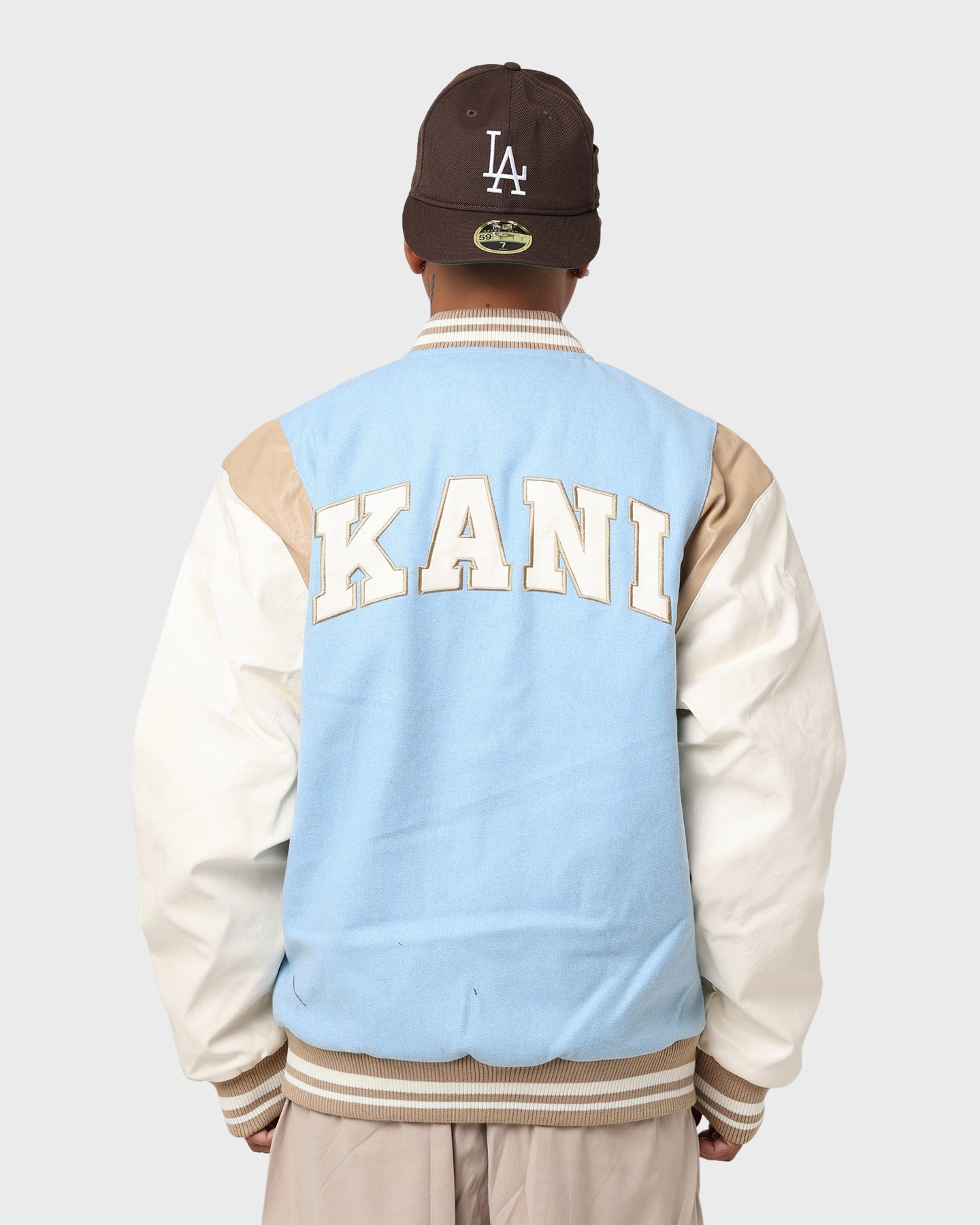 Waterproof Outerwear Party Karl Kani OG Colour Block College Jacket Light Blue