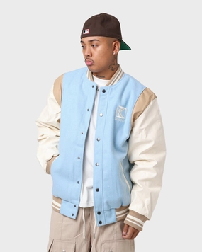 Neutral Style Karl Kani OG Colour Block College Jacket Light Blue