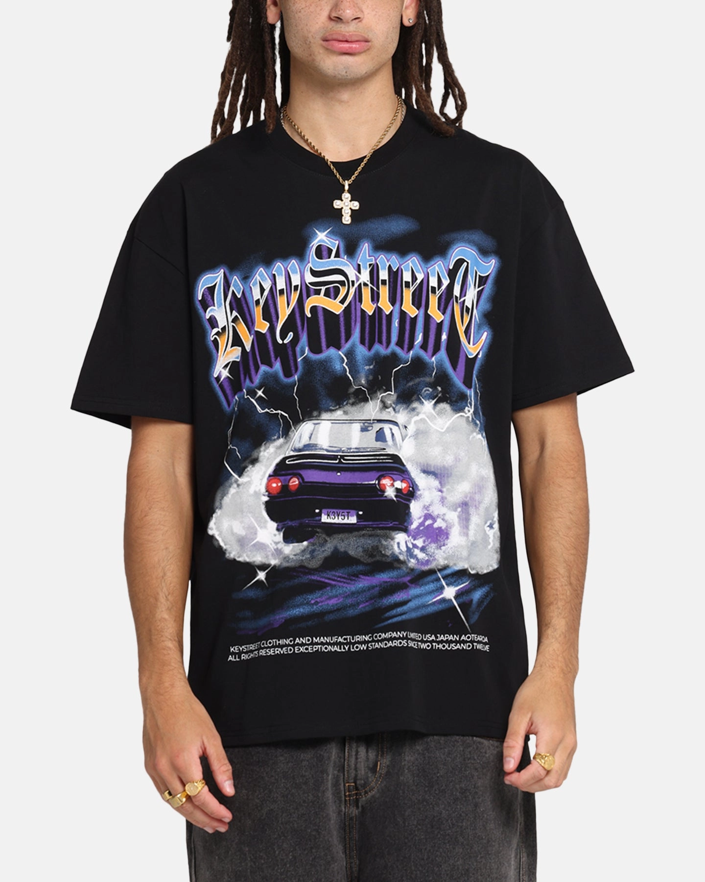 Odor Control Finish Key Street Burnout T-Shirt Black