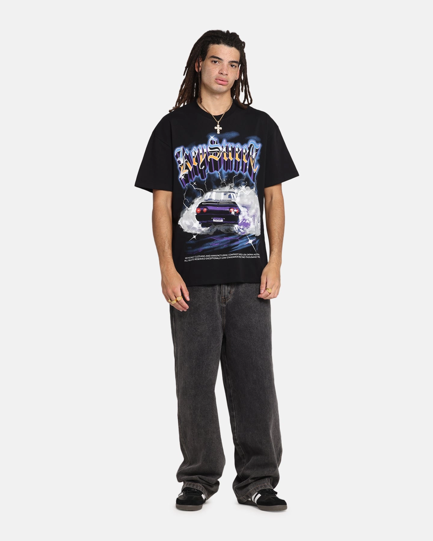 Key Street Burnout T-Shirt Black Soft Touch Odor Control Finish