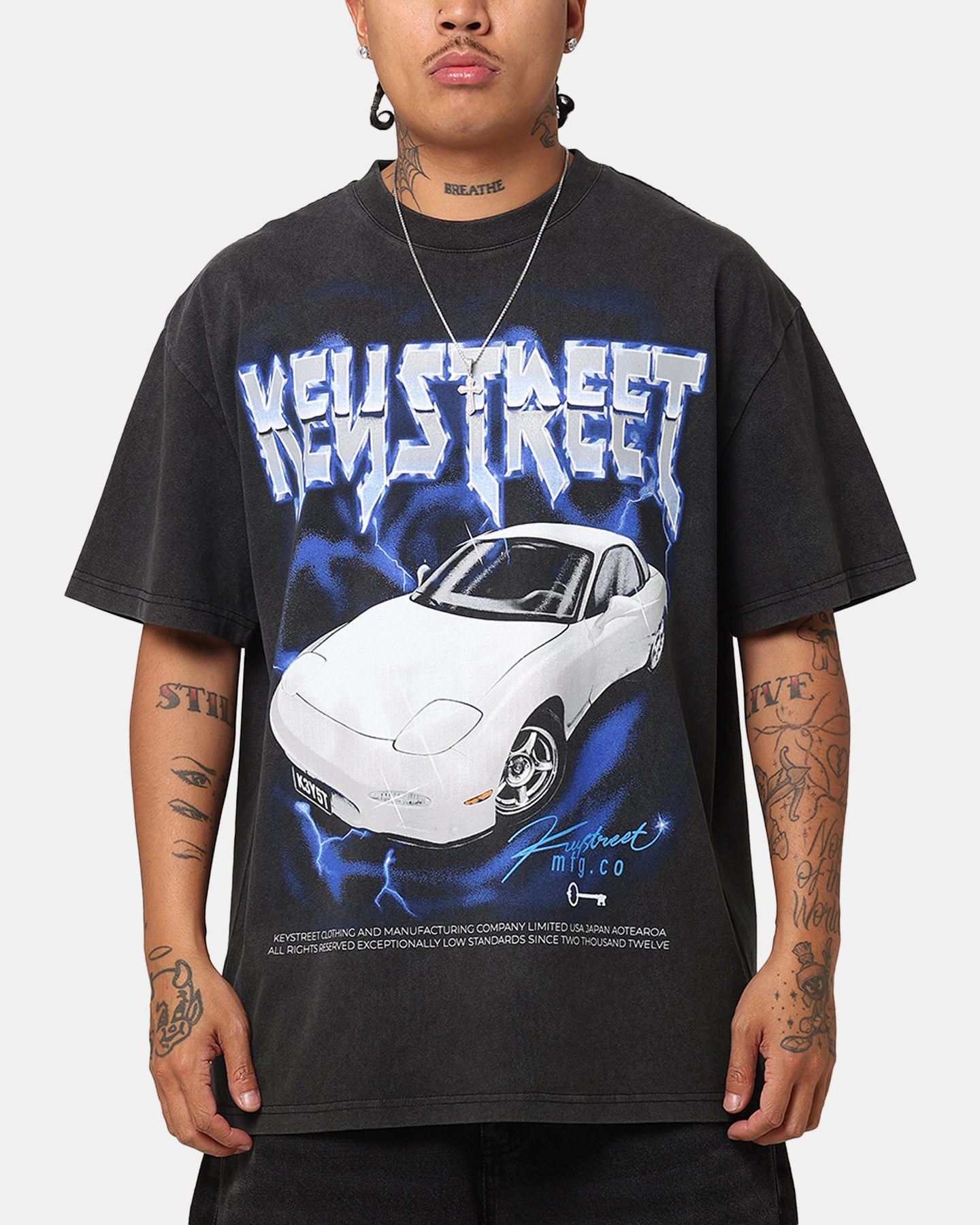 Key Street Heavy Rotation Heavy T-Shirt Vintage Black Comfy and Soft Ethically Sourced Materials