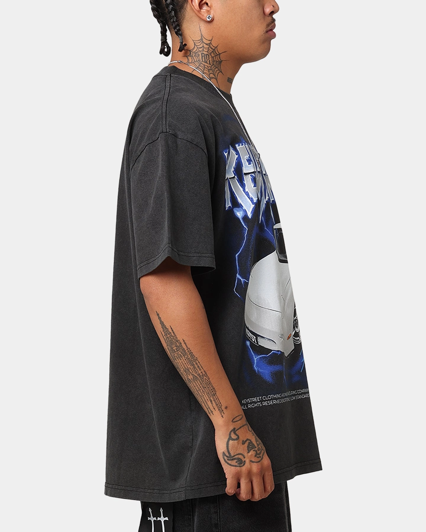 Key Street Heavy Rotation Heavy T-Shirt Vintage Black Fashionable Wear