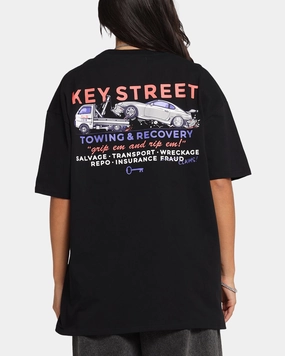 Chill Design Casual Fit Key Street Kei Tow Truck T-Shirt Black
