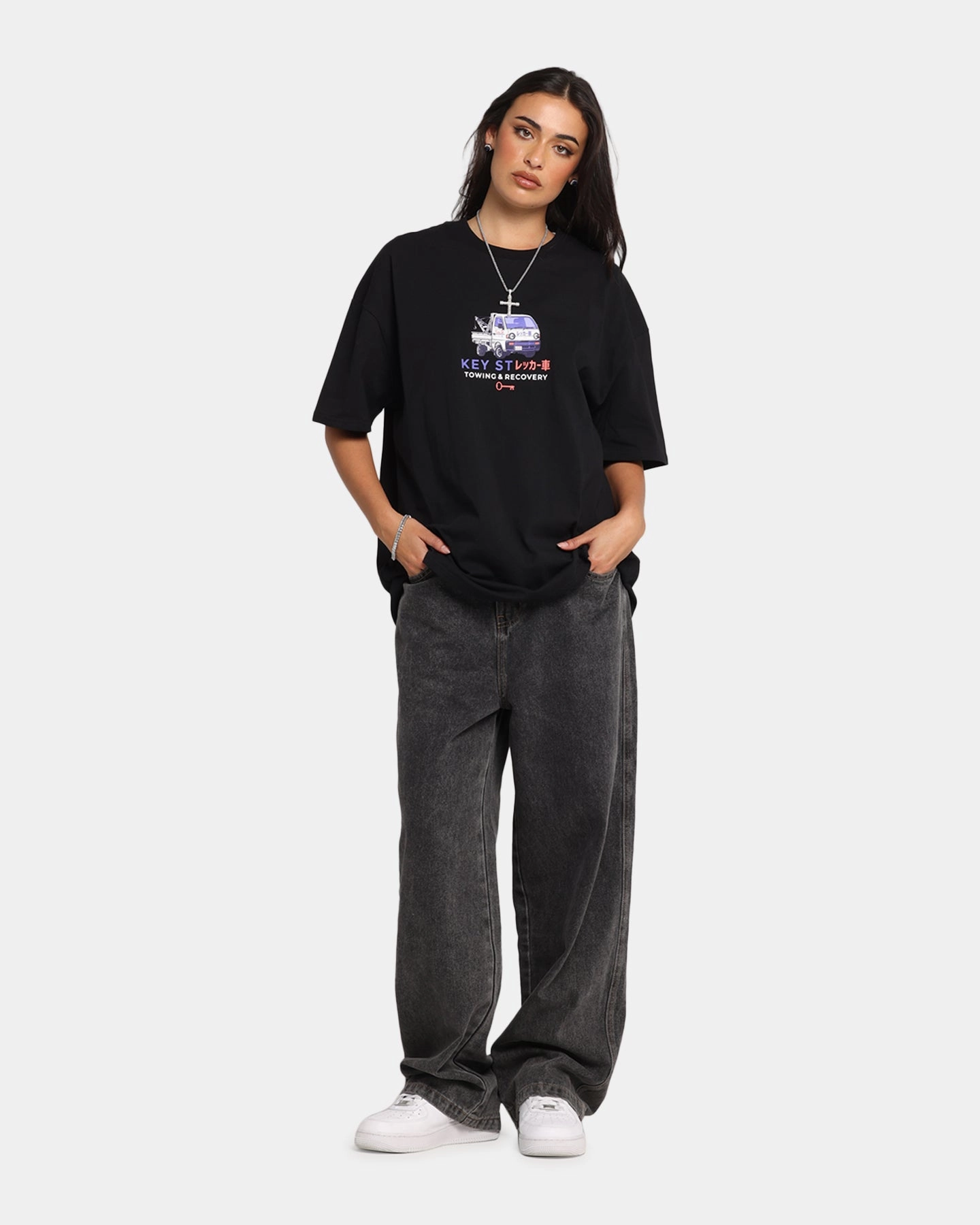 Daily Favorite Key Street Kei Tow Truck T-Shirt Black