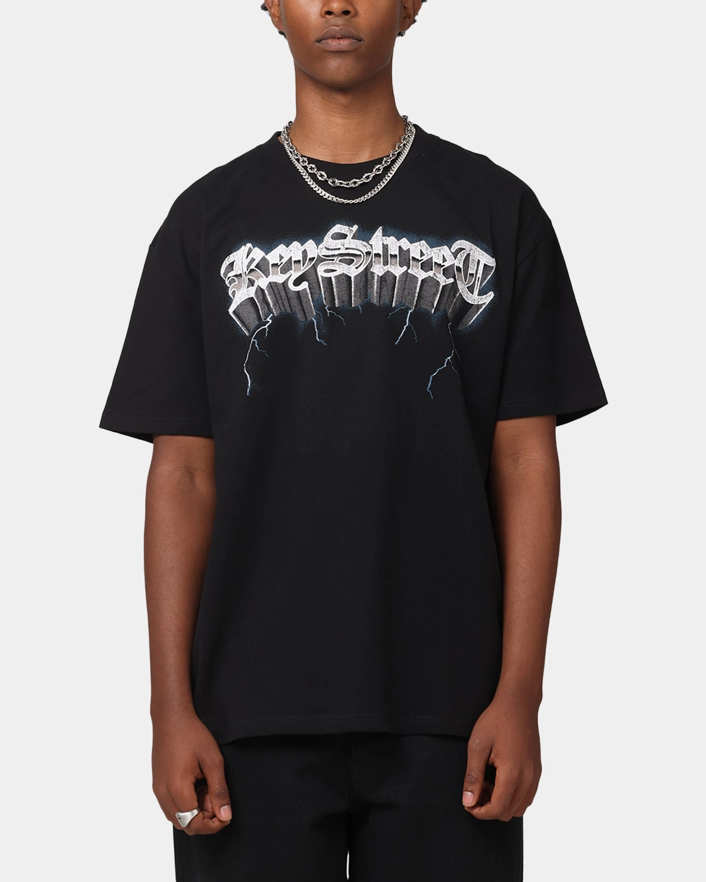 Cozy Layering Key Street Mini Truck Vintage T-Shirt Black
