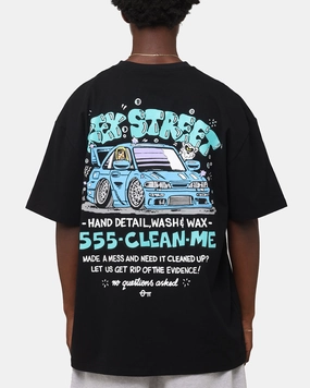 Leather combination Relaxed Wearable Key Street X FRKO Car Wash T-Shirt Black